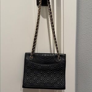 Tory Burch Black Quilted Chain-Handle Shoulder Bag